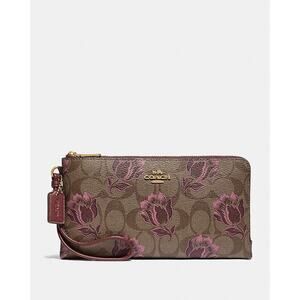 Coach Double Zip Wallet In Desert Tulip Print BNWOT